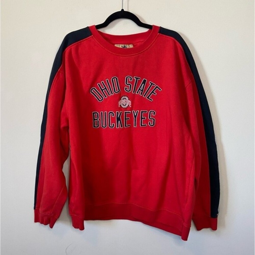 Ohio State Buckeyes Reebok Heisman Collection Grandpa Sweater Red Crewneck Sz XL